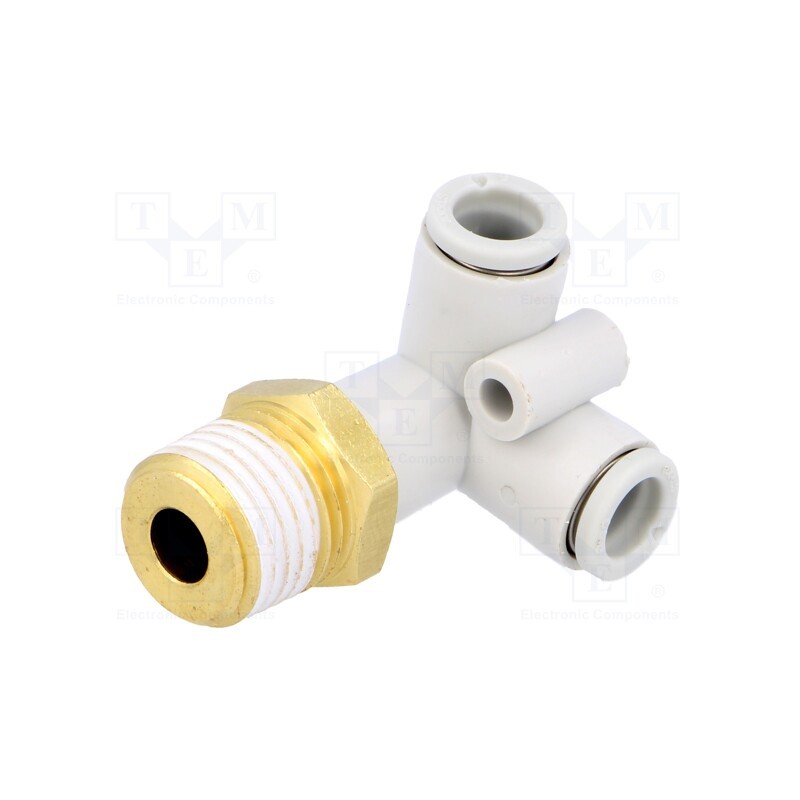 1 pcs x SMC-KQ2D06-02AS - Tee fitting, threaded,angled 90°,plug-in, -1÷10bar, -5÷60°C