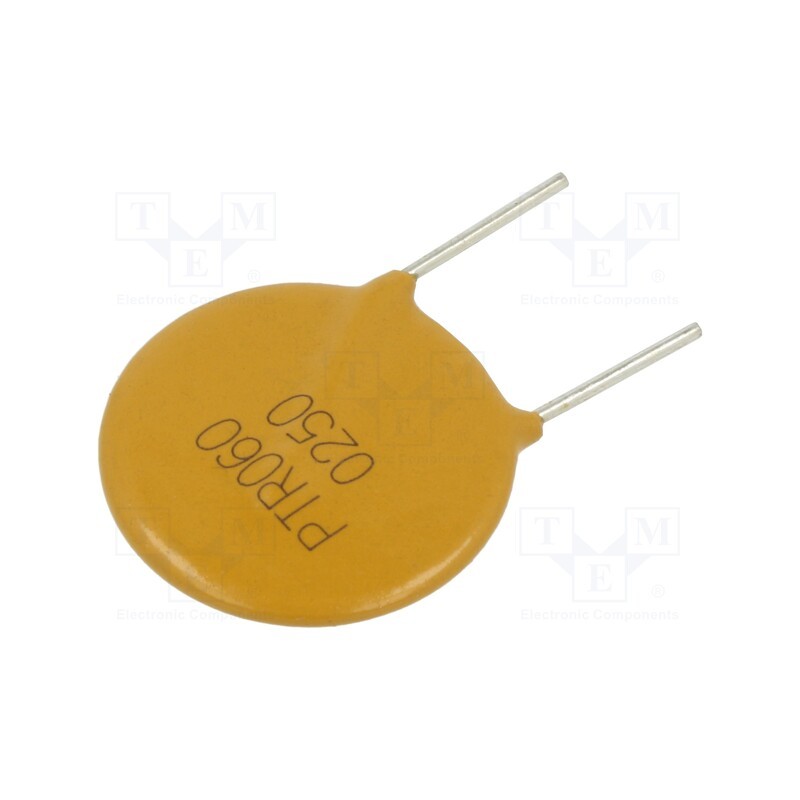 2 pcs x EATON/BUSSMANN - PTR060V0250-BK - Fuse: PTC polymer, 2.5A, Imax: 40A, THT, PTR060V, bag