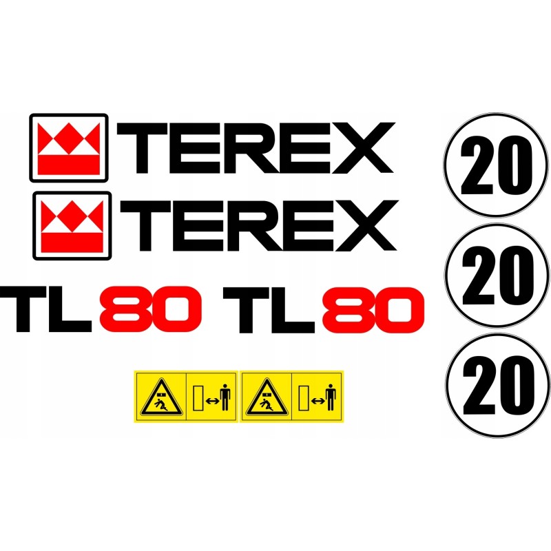 Terex tl80 tl 80 service charger stickers