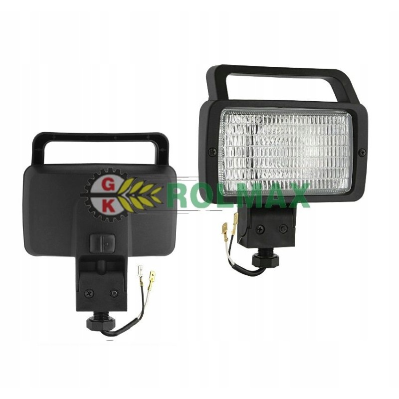 Halogen work lamp with switch and bulb