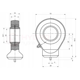 Actuator eye for welding with a 20mm plasterboard bearing