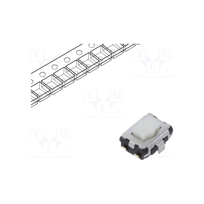 1 pcs x PANASONIC - EVQP2R02W - Microswitch TACT, SPST, Pos: 2, 0.02A/15VDC, SMD, none, OFF-(ON)