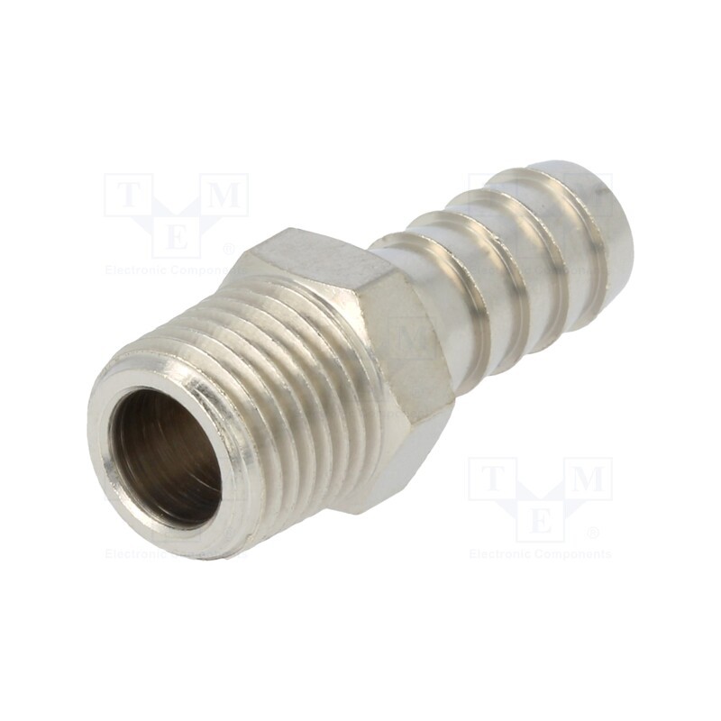 2 pcs x PNEUMAT-3040 10-1/4 - Push-in fitting, connector pipe, nickel plated brass, 10mm