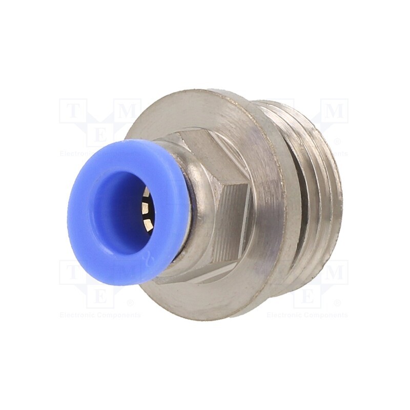 1 pcs x AIGNEP-58000 6-M10X1 - Push-in fitting, straight, 0÷30bar, nickel plated brass