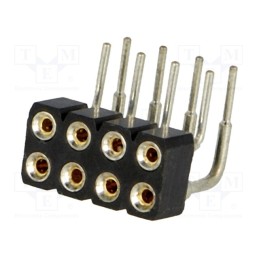 2 pcs x CONNFLY - DS1002-01-2*4R13 - Socket, pin strips, female, PIN: 8, turned contacts, angled 90°