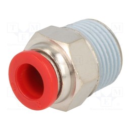 1 pcs x NORGREN HERION-C01250838 - Push-in fitting, straight, PBT, Thread: BSP 3/8'
