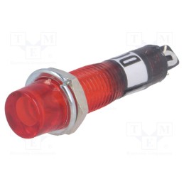 5 pcs x NINIGI- Indicator: with FLUO neon lamp, flat, green, 230VAC, Cutout: Ø10mm