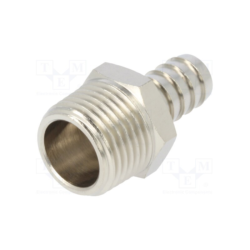 1 pcs x PNEUMAT-3040 12-1/2 - Push-in fitting, connector pipe, nickel plated brass, 12mm