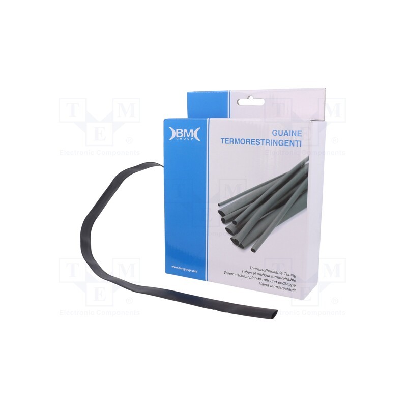 1 rol x BM GROUP - GBS127MNE - Heat shrink sleeve, glueless, 2: 1, 12.7mm, L: 6m, polyolefine