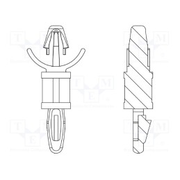 10 pcs x DREMEC - 8G813V40952 - PCB distance, polyamide 66, L: 11.1mm, latch/latch, natural