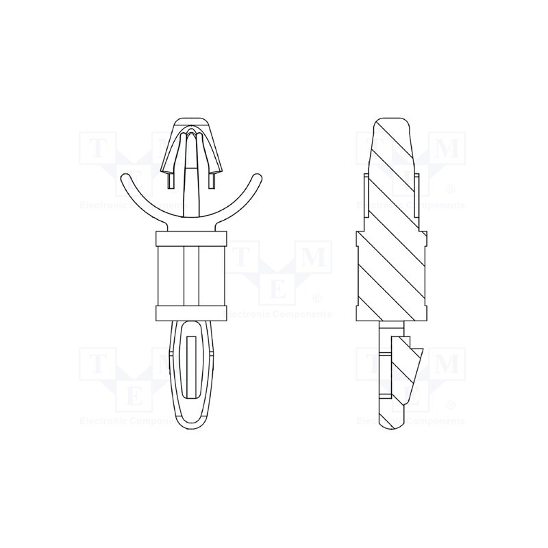 10 pcs x DREMEC - 8G813V40952 - PCB distance, polyamide 66, L: 11.1mm, latch/latch, natural