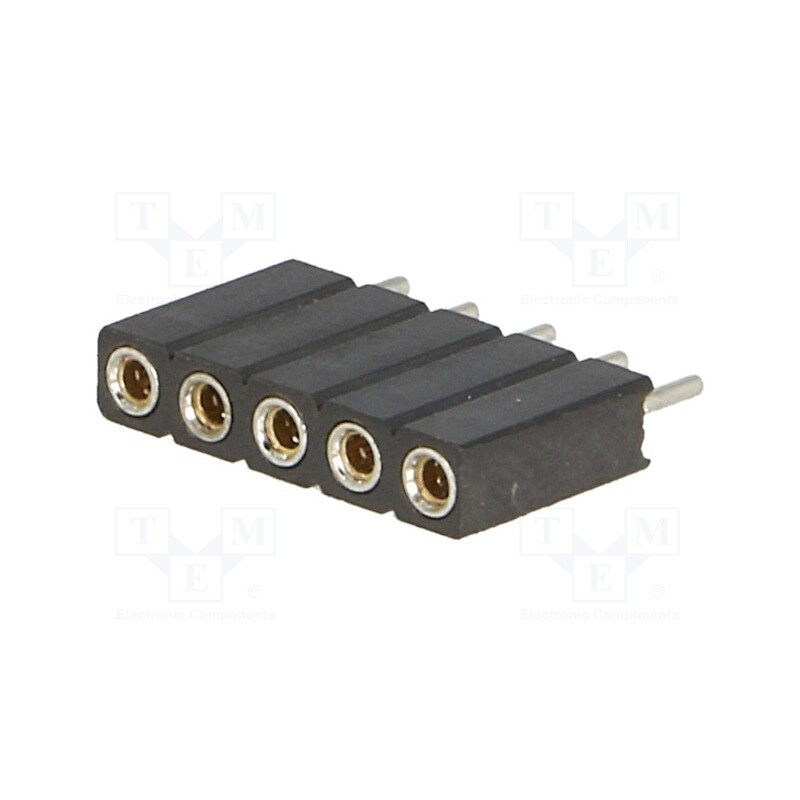 2 pcs x CONNFLY - DS1002-03-1*5131 - Socket, pin strips, female, PIN: 5, turned contacts, straight, THT
