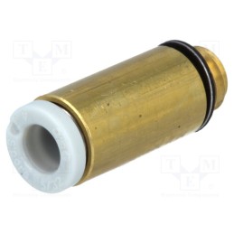 1 pcs x SMC-KQ2S04-M6A - Push-in fitting, threaded,straight, -1÷10bar, brass, Thread: M6