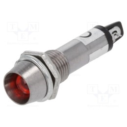 5 pcs x NINIGI - IND8-12R-B - Indicator: LED, recessed, red, 12VDC, Ø8.2mm, IP40, for soldering