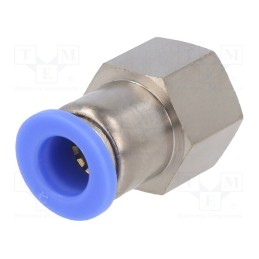 2 pcs x PNEUMAT-124.014-8 - Push-in fitting, straight, -0.95÷15bar, nickel plated brass