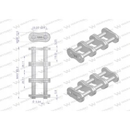 Industrial chain lock z12ah 3 ansi a 60h w