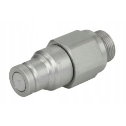 Hydraulic quick connector, push connector type plug