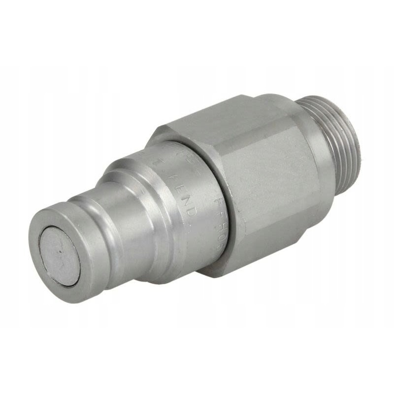 Hydraulic quick connector, push connector type plug