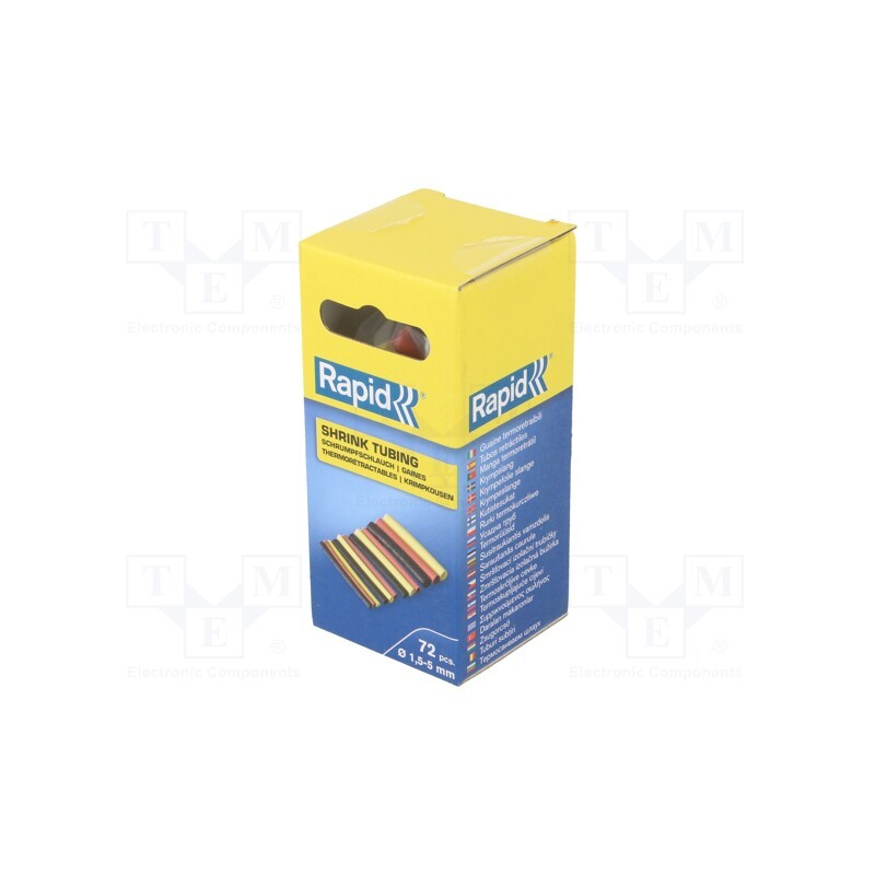 1 pcg x RAPID - 24947400 - Set of heat shrink sleeves, 2: 1, 72pcs.