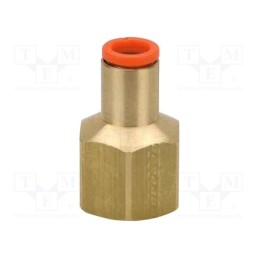 1 pcs x SMC-KQ2F06-03A - Push-in fitting, threaded,straight, -1÷10bar, brass, -5÷60°C