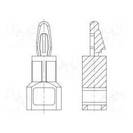 10 pcs x DREMEC - 8G420V41952 - Assembly stud, polyamide 66, L: 22.2mm, Plate mount.hole dia: 4mm