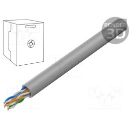 305 m x DIGITUS - DK-1613-A-P-305 - Wire, U/UTP, 4x2x26AWG, 6a, stranded, Cu, LSZH, grey, 5.5mm