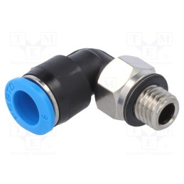 1 pcs x FESTO-186353 - Push-in fitting, angled 90°, -0.95÷6bar, Gasket: NBR rubber, QSM