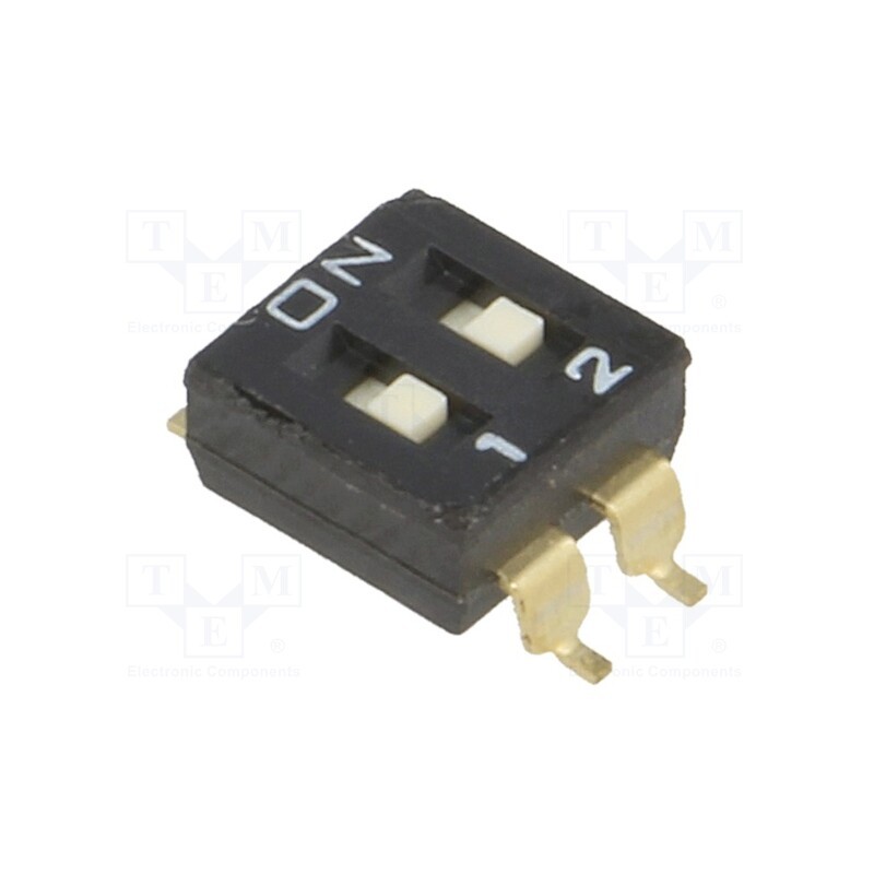 1 pcs x OMRON OCB - A6S-2102-H - Switch: DIP-SWITCH, Poles number: 2, ON-OFF, 0.025A/24VDC, Pos: 2