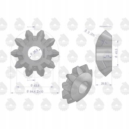 Differential gear satellite 2746322m1 mf3 mf4