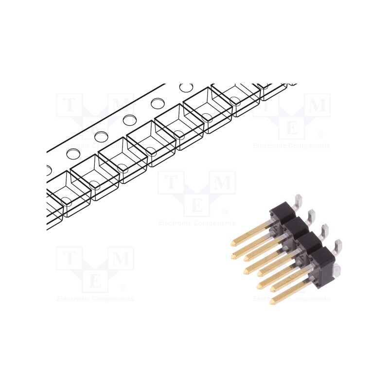 2 pcs x Amphenol Communications Solutions - 95278-801A08LF - Pin header, pin strips, BERGSTIK, male, PIN: 8, vertical, 2.54mm