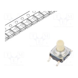2 pcs x C&K - KSC931G LFS - Microswitch TACT, SPST-NO, Pos: 2, 0.05A/32VDC, SMT, none, 7.7mm