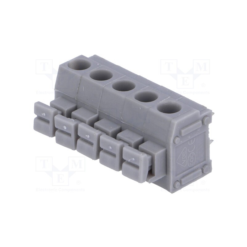 2 pcs x DEGSON ELECTRONICS - DG235-5.0-05P-11-00A(H) - PCB terminal block, angled 90°, 5mm, ways: 5, on PCBs, 1.5mm2, 8A