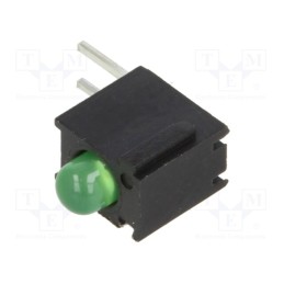 1 pcs x BIVAR - H130CGDL-120 - LED, in housing, green, 3mm, No.of diodes: 1, 2mA, Lens: diffused
