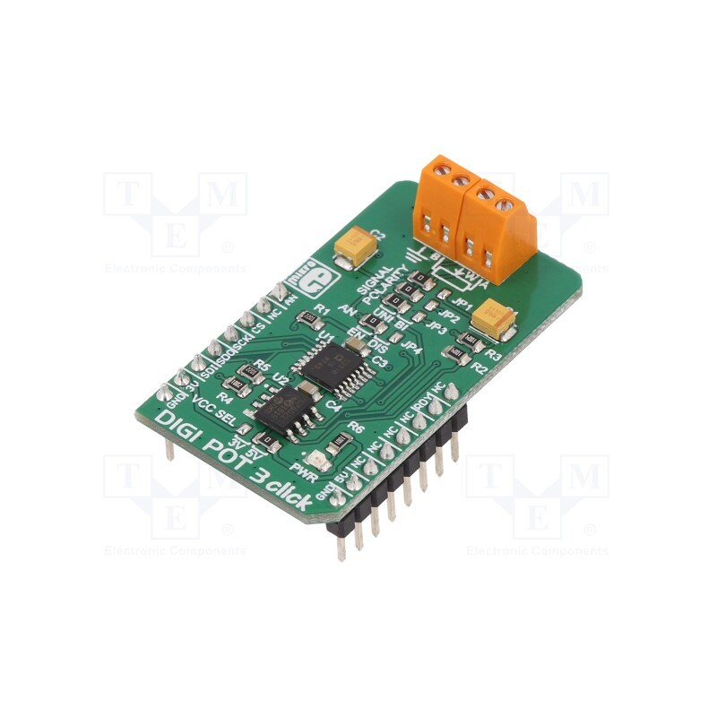 1 pcs x MIKROE - DIGI POT 3 CLICK - Click board, digital potentiometer, analog,SPI, AD5321