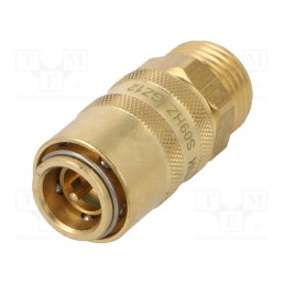 1 pcs x PNEUMAT-S09HZ GZ12 - Quick connection coupling, straight,with valve, max.15bar