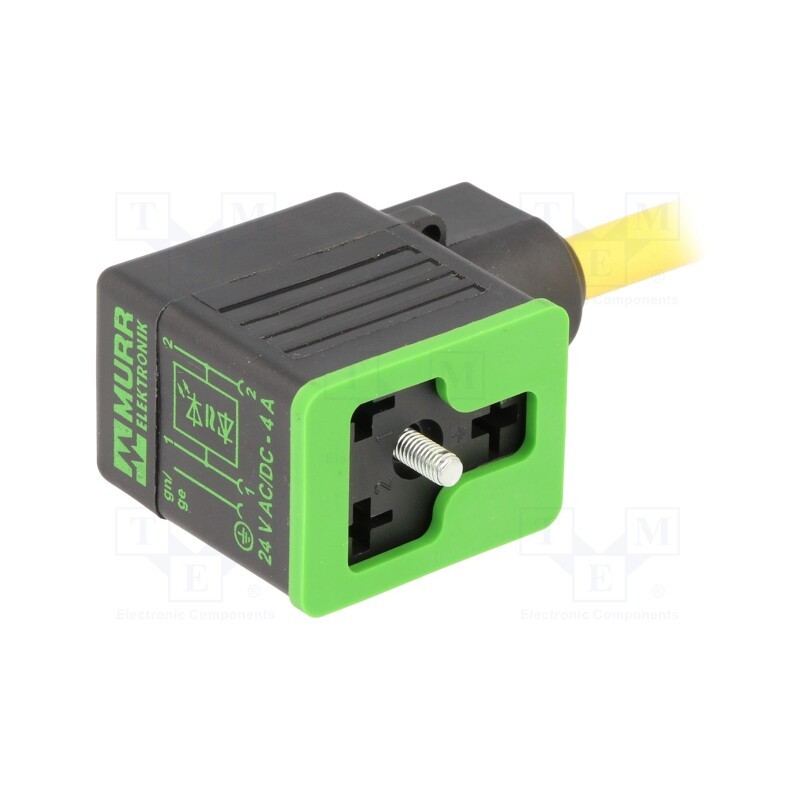 1 pcs x MURR ELEKTRONIK-7000-10021-0260500 - Valve connector, plug, Type: B, PIN: 3, 10mm, female, 24VDC, 4A, 24VAC