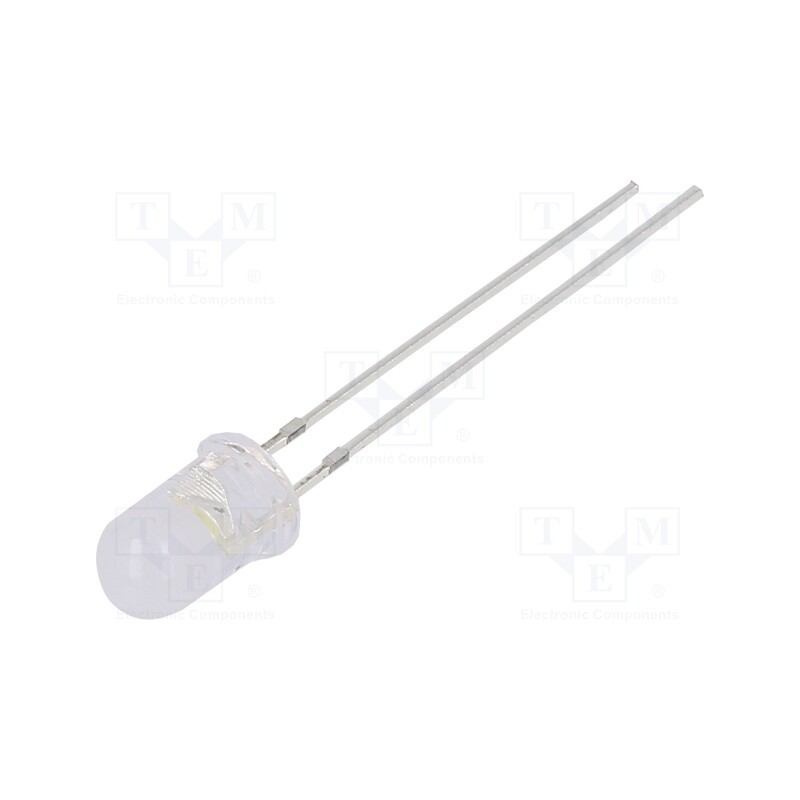 1 pcs x OPTOSUPPLY - OSWWD251A5A - LED, 5mm, white, 4200÷5800mcd, 100°, Front: convex, 2.9÷3.4V