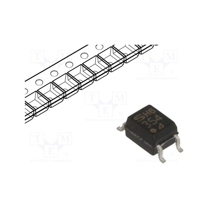 1 pcs x SHARP - PC354NJ0000F - Optocoupler, SMD, Ch: 1, OUT: transistor, Uinsul: 3.75kV, Uce: 80V