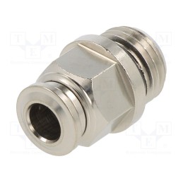 1 pcs x AIGNEP-57020 6-1/4 - Push-in fitting, straight, -0.99÷20bar, nickel plated brass