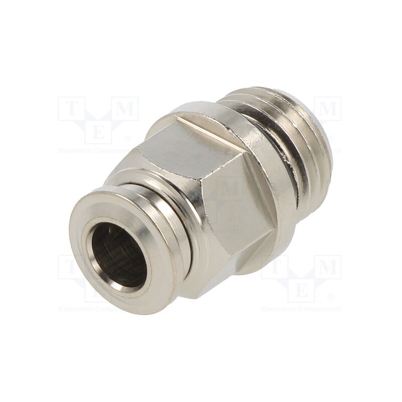1 pcs x AIGNEP-57020 6-1/4 - Push-in fitting, straight, -0.99÷20bar, nickel plated brass