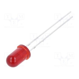 1 pcs x NTE Electronics - NTE3025 - LED, 5mm, red, 0.3÷1.1mcd, 36°, Front: convex, 1.7V, No.of term: 2