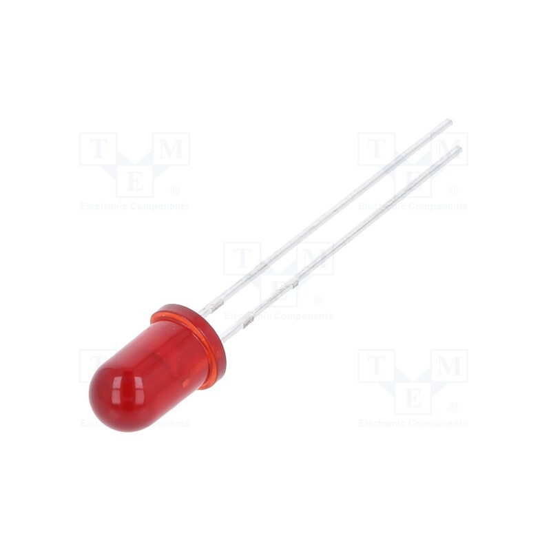 1 pcs x NTE Electronics - NTE3025 - LED, 5mm, red, 0.3÷1.1mcd, 36°, Front: convex, 1.7V, No.of term: 2