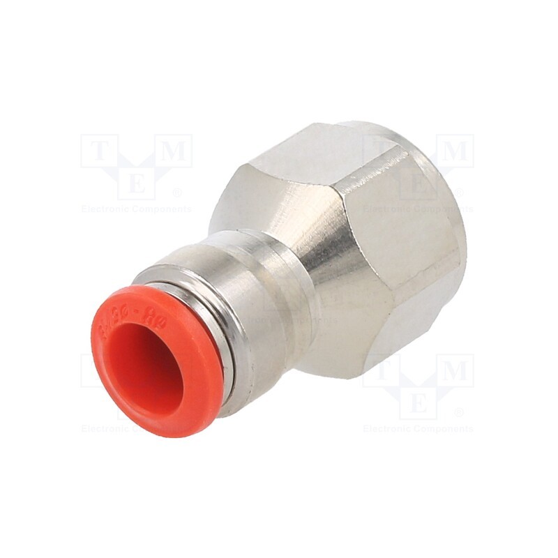 1 pcs x AIGNEP-50030 8-3/8 - Push-in fitting, straight, -0.99÷20bar, nickel plated brass