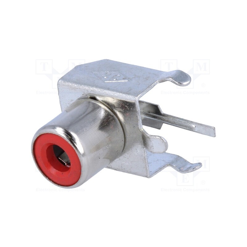 2 pcs x NINIGI - CC-132-R/1 - Socket, RCA, female, MINI, angled 90°, THT, Marker: red