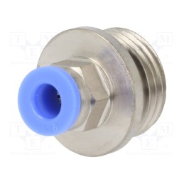 1 pcs x PNEUMAT-122.012-6 - Push-in fitting, straight, -0.95÷15bar, nickel plated brass