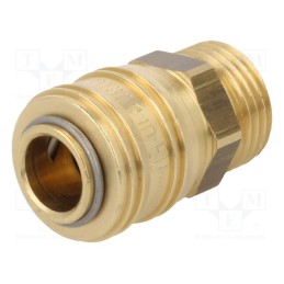 1 pcs x PNEUMAT-S26 GZ12 - Quick connection coupling, straight, max.35bar, brass, D: 25mm