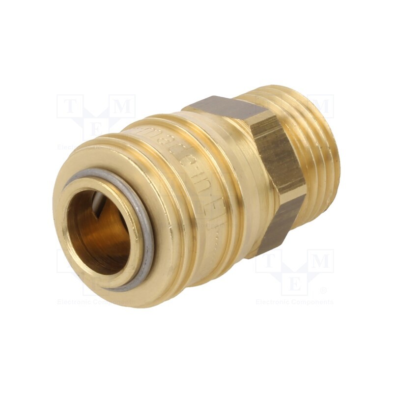 1 pcs x PNEUMAT-S26 GZ12 - Quick connection coupling, straight, max.35bar, brass, D: 25mm