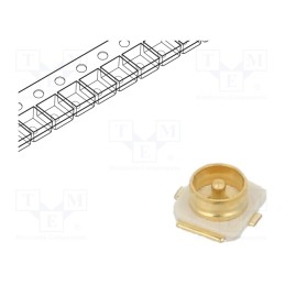 2 pcs x LINX TECHNOLOGIES - CONMHF1-SMD-G-T - Connector: U.FL (IPX/AMC), socket, 50Ω, SMT, male, cut from reel