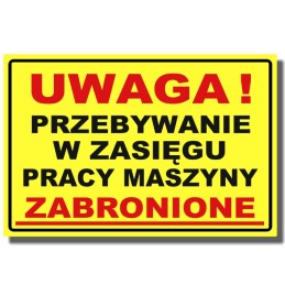 Sticker prohibition to stay within the range of the da44 machine