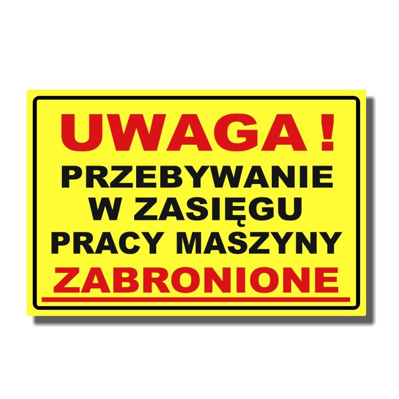 Sticker prohibition to stay within the range of the da44 machine